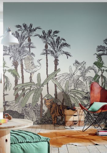 Echantillon Papier Peint Panoramique La Jungle Enchantee Caselio