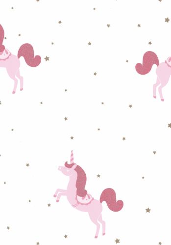 Papier  Peint Girl Power Princess Unicorns Caselio