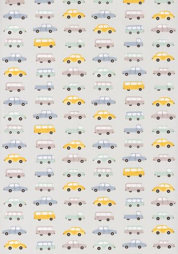 Papier  Peint Happy Dreams All Over Vintage Cars Casadeco