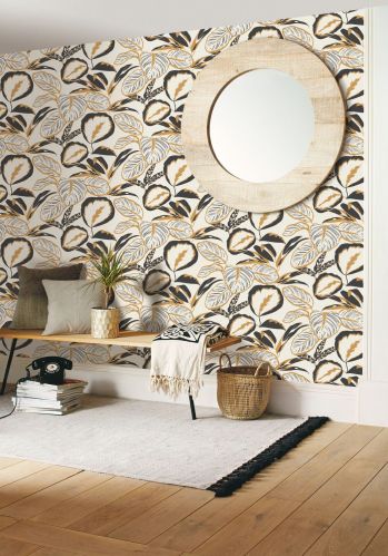 Papier  Peint Moonlight Exotic Leaves Caselio