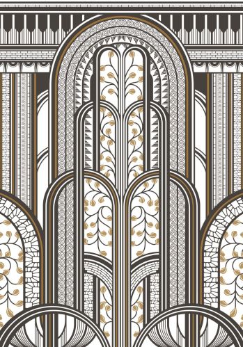 Echantillon Papier Peint 1930 Panoramique Paravent Casadeco