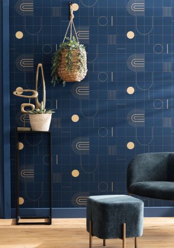 Papier  Peint Golden Curves Caselio