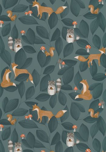 Echantillon Papier Peint Woodland Animals Casadeco