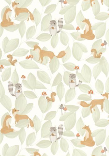 Echantillon Papier Peint Woodland Animals Casadeco