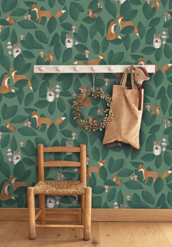 Echantillon Papier Peint Woodland Animals Casadeco