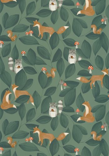Echantillon Papier Peint Woodland Animals Casadeco