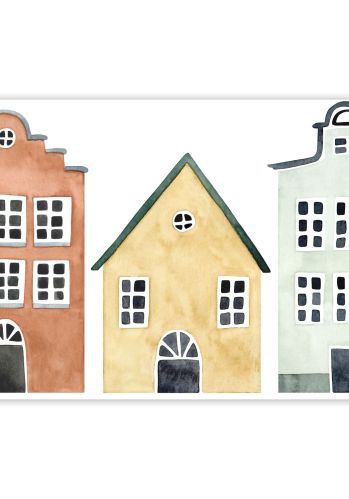Panoramique Little Houses Spray Up Casadeco