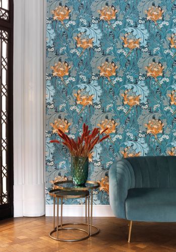 Papier  Peint Oxford Fleurs Morris Casadeco