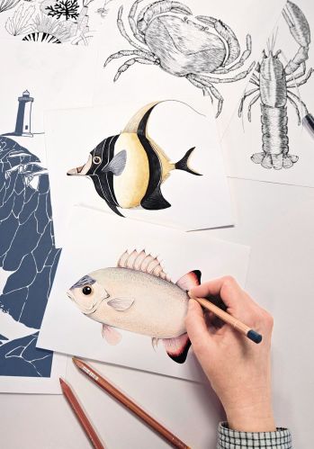 Affiche Stan Et Leon Les Poissons Casadeco