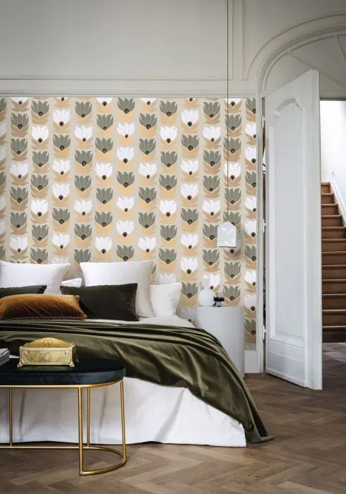 Pose papier peint tête de lit chambre adulte