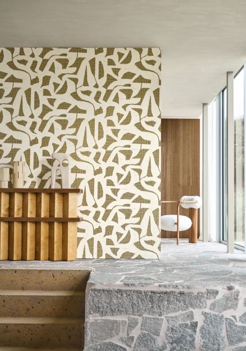 Papier peint Cana Casamance kaki