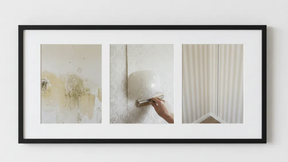 Image illustrant une erreur de raccord ou de bulles sur un papier peint foncé