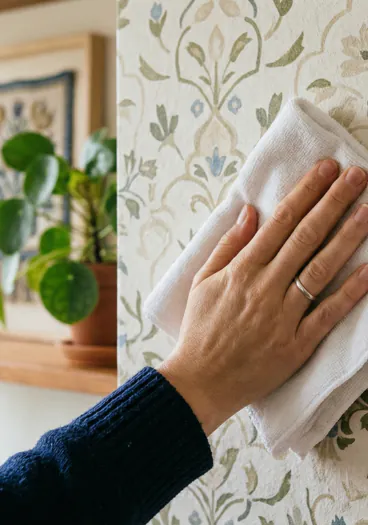Nettoyage papier peint délicat