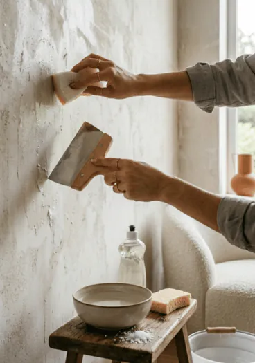 Nettoyage résidus de colle mur