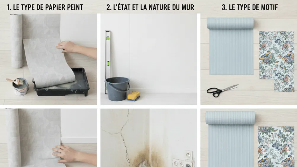 Matériel de pose pour papier peint intissé : colle sur mur