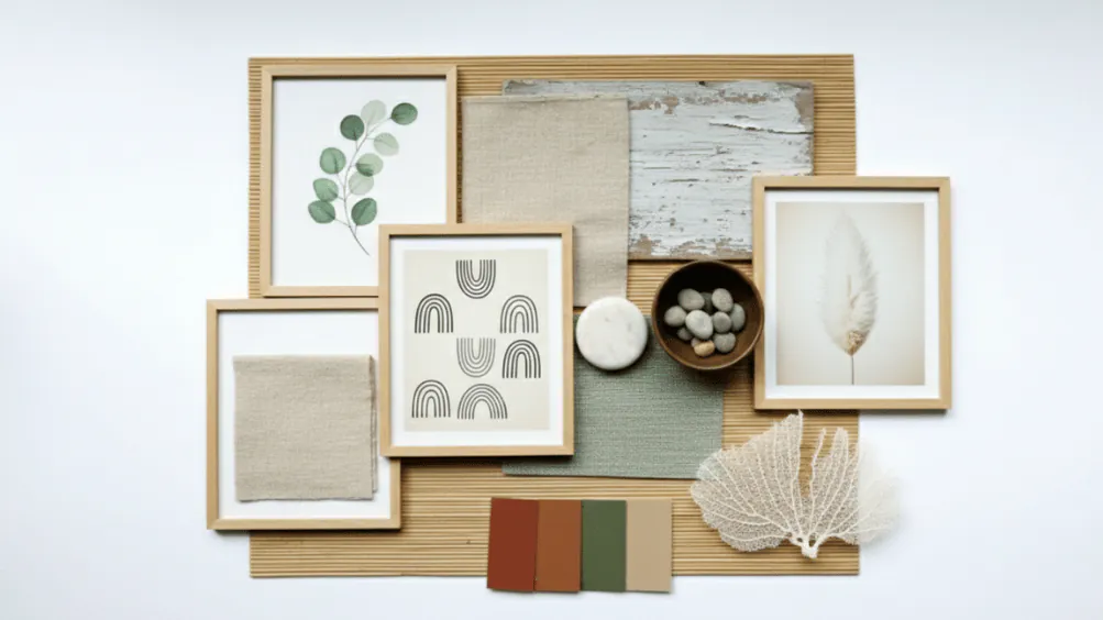 Couleurs papier peint chambre adulte : bleu nuit, terracotta et beige