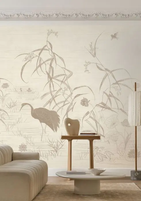 Mur d'accent bleu nuage pour harmoniser avec un panoramique