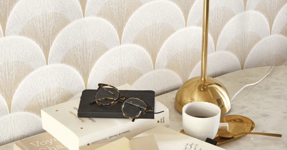 Moodboard finitions textures papier peint intissé mat nacré lin grasscloth vinyle lessivable effet soie