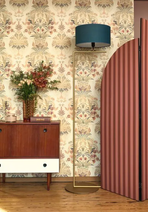 Déco salon papier peint vintage