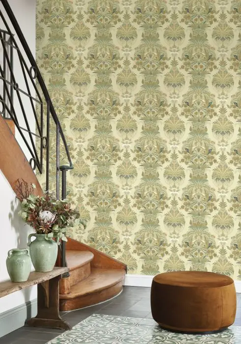 Papier peint vintage motifs fleuris