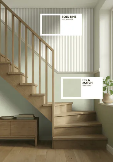 Combinaisons papiers peints chambre floral géométrique rayures