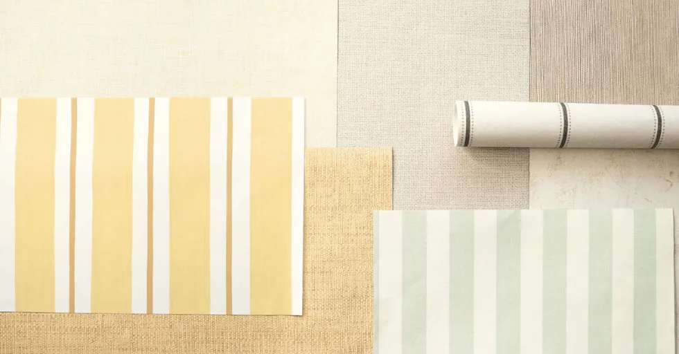 Moodboard mix and match papier peint chambre enfant — zoning créatif espace nuit doux et espace jeu dynamique, panoramique évolutif avec compagnon interchangeable, couleurs vives et pastels