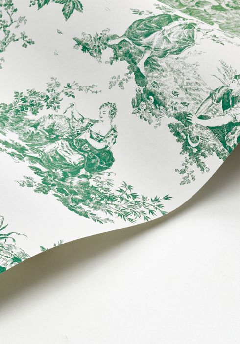 Échantillon papier peint Scène d'été Casadeco détail