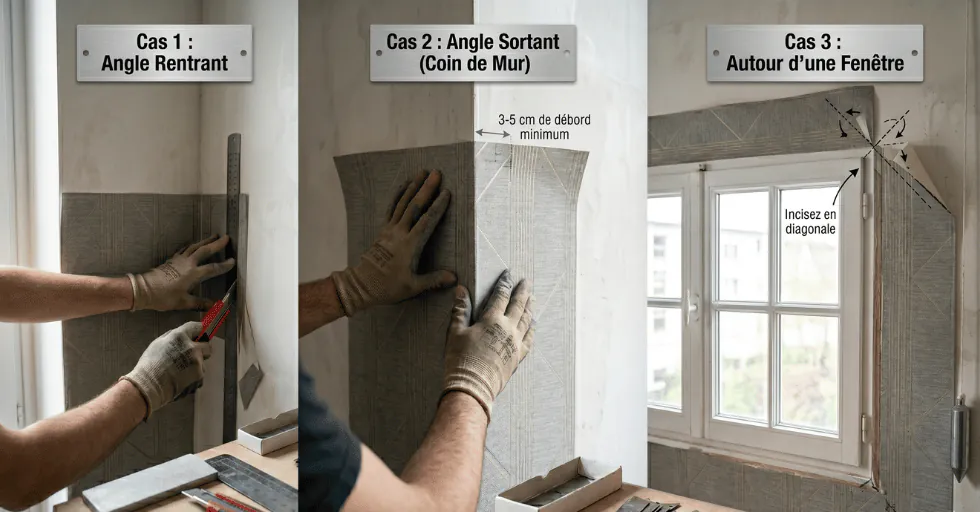 Erreurs courantes pose papier peint angles conseils
