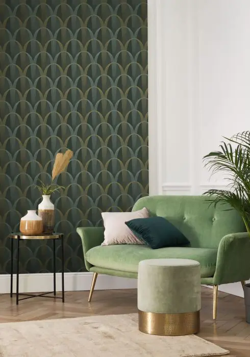 Déco salon années 70 papier peint